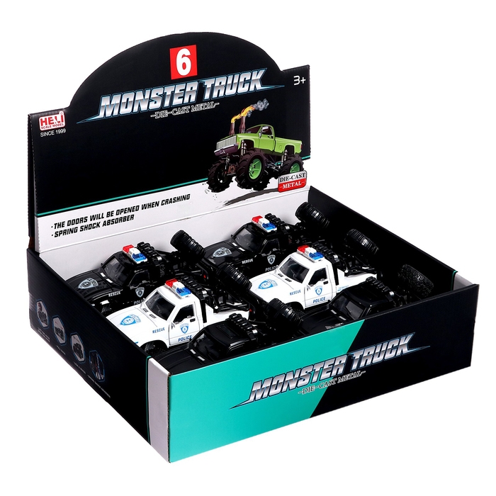 Машина металлическая «Джип», открываются двери, капот, инерция, МИКС Машина металлическая «Джип», открываются двери, капот, инерция, МИКС