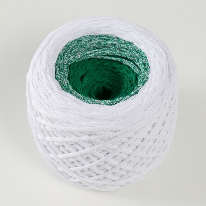 Хлопковый шнур 3 мм 220м/240&plusmn;5 гр Градиент (белый/нефрит)