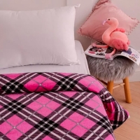 Плед Павлина FREEDom Клетка BlackPink 150х200см, аэрософт 190г/м, пэ100%