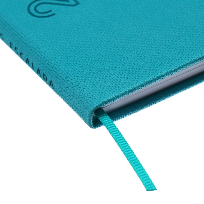 Еженедельник датированный 2025 года, 85х145 мм, 64 листа ESCALADA, твердая обложка из искусственной кожи, блинтовое тиснение, блок 70 г/м&sup2;, бирюзовый