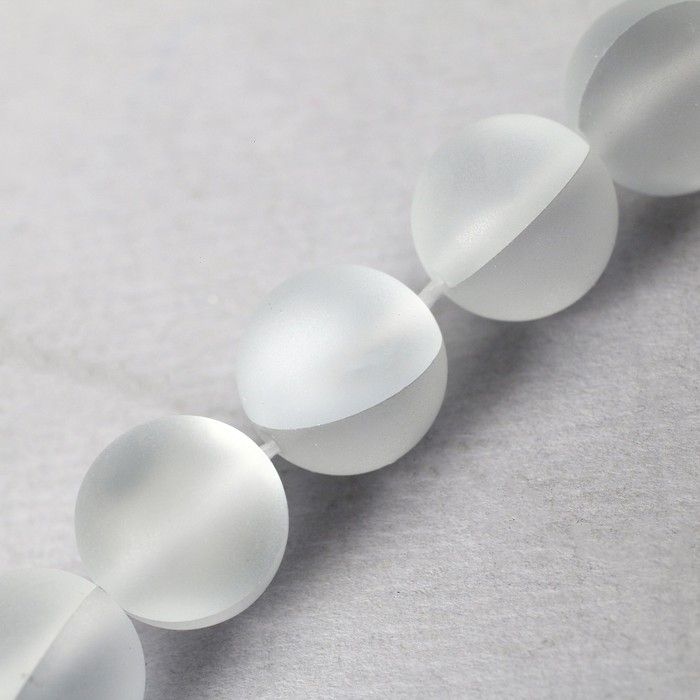 Бусины из натурального камня &laquo;Кошачий глаз&raquo;, набор 46 шт., размер 1 шт. &mdash; 8 мм, матовый серо-белый