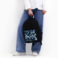 Рюкзак школьный молодёжный &laquo;Тайдай&raquo;, 33х13х37, отдел на молнии, н/карман, чёрный