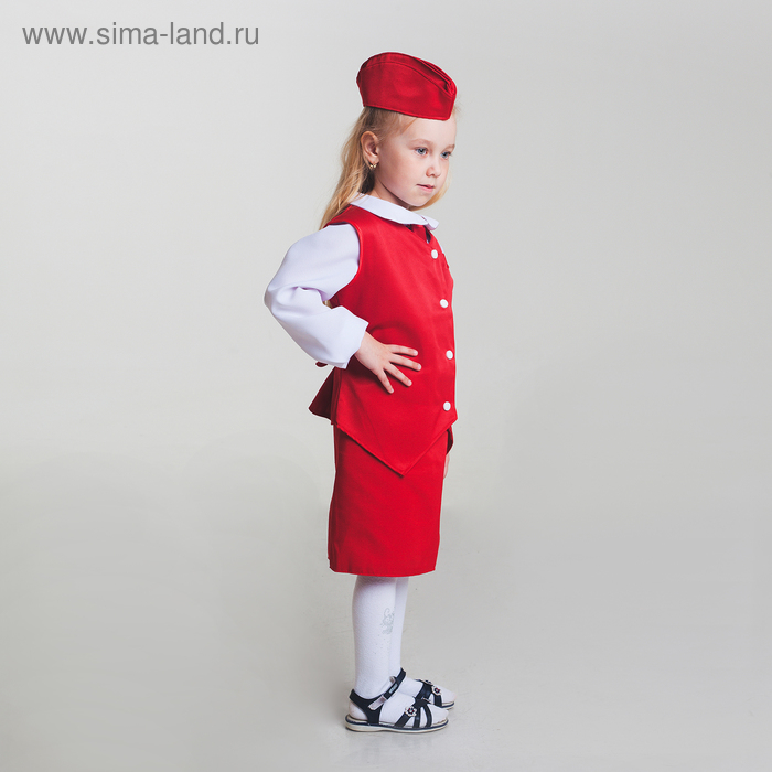 Карнавальный костюм "Стюардесса", рост 122-130 см, цвета МИКС