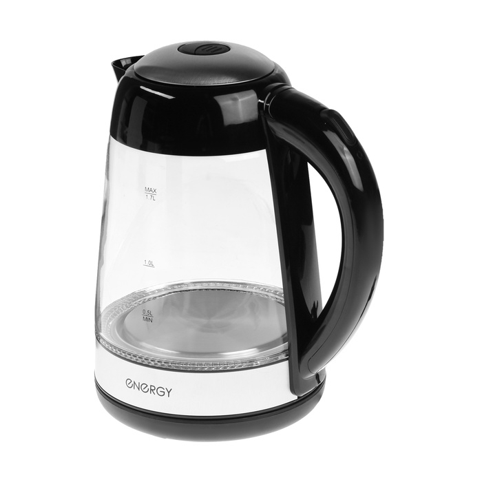 Чайник электрический ENERGY E-251, стекло, 1.7 л, 2200 Вт, чёрно-серебристый Чайник электрический ENERGY E-251, стекло, 1.7 л, 2200 Вт, чёрно-серебристый