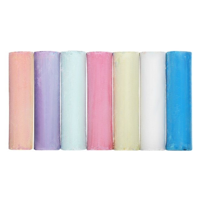 Мелки цветные для асфальта 21 штука, 7 цветов Calligrata TOP, цилиндр