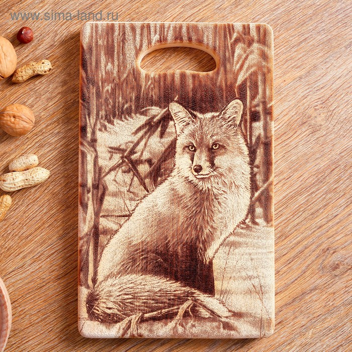 Доска из массива кедра &laquo;Лиса&raquo;, прямоугольная, 18 &times; 28 см