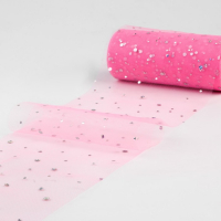 Фатин с блёстками, 15 см, 11 &plusmn; 1 г/кв.м, 23 &plusmn; 1 м, цвет розовый №4