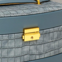 Шкатулка кожзам для украшений сундучок "Синий питон" комбинированная 13х15х21,5 см Шкатулка кожзам для украшений сундучок "Синий питон" комбинированная 13х15х21,5 см