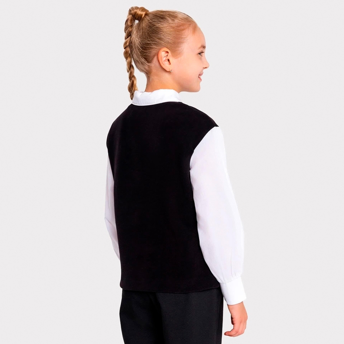 Джемпер для девочки школьный, цвет чёрный, рост 128 см