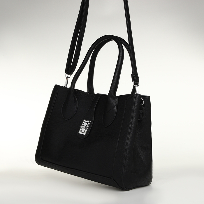 Сумка женская на молнии, TEXTURA, средний размер, цвет чёрный Сумка женская на молнии, TEXTURA, средний размер, цвет чёрный