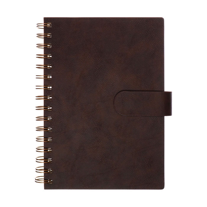 Органайзер на гребне, А5, 80л, клетка, обл.кожзам, с хлястиком, коричневый Органайзер на гребне, А5, 80л, клетка, обл.кожзам, с хлястиком, коричневый