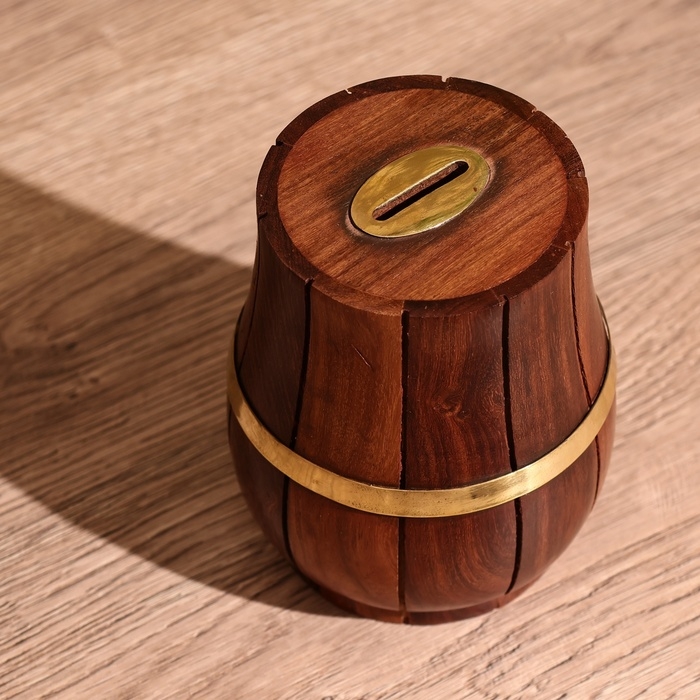 Копилка Копилка "Бочка" 10х10х12 см, манговое дерево