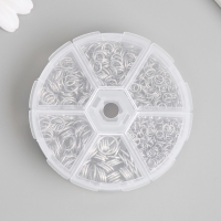 Кольца зажимные металл в шкатулке "Хром" 880 шт 8х8х2 см Кольца зажимные металл в шкатулке "Хром" 880 шт 8х8х2 см