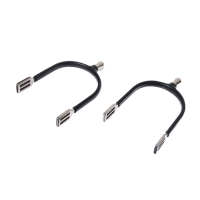 Шпоры с прямым шенкелем с резиновым покрытием 15 мм, черный, набор 2 шт Шпоры с прямым шенкелем с резиновым покрытием 15 мм, черный, набор 2 шт