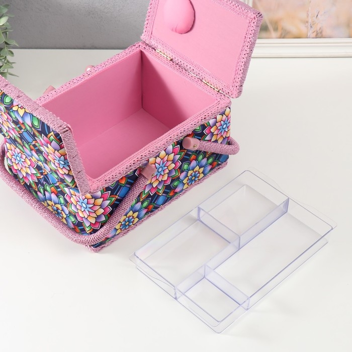 Шкатулка для рукоделия Шкатулка для рукоделия "Цветы калейдоскопа" 19х26х14,5 см