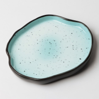 Тарелка керамическая неровный край &laquo;Синяя&raquo;, 17 см, цвет синий