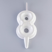 Свеча в торт "Шары", цифра "8", жемчужный, 5,5 см Свеча в торт "Шары", цифра "8", жемчужный, 5,5 см