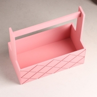 Кашпо деревянное "Эллада большая, сетка", с ручкой, 25&times;12,5&times;10(25) см Розовый Корал