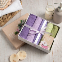 Набор махровых салфеток "Самой прекрасной" 30х30 см -5шт, 100% хл, 340гр/м2 Набор махровых салфеток "Самой прекрасной" 30х30 см -5шт, 100% хл, 340гр/м2