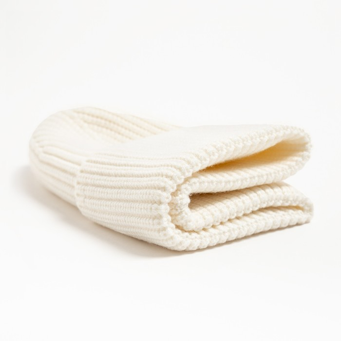 Шапка женская MINAKU с отворотом, размер 54-56, цвет экрю Шапка женская MINAKU с отворотом, размер 54-56, цвет экрю