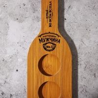 Доска сервировочная для подачи шотов, дерево &laquo;Настоящий мужчина&raquo;, 9.8х39.3 см