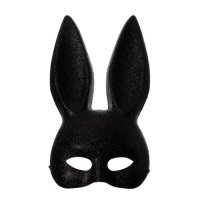 Маска «Зайка» чёрная с блестками Маска «Зайка» чёрная с блестками