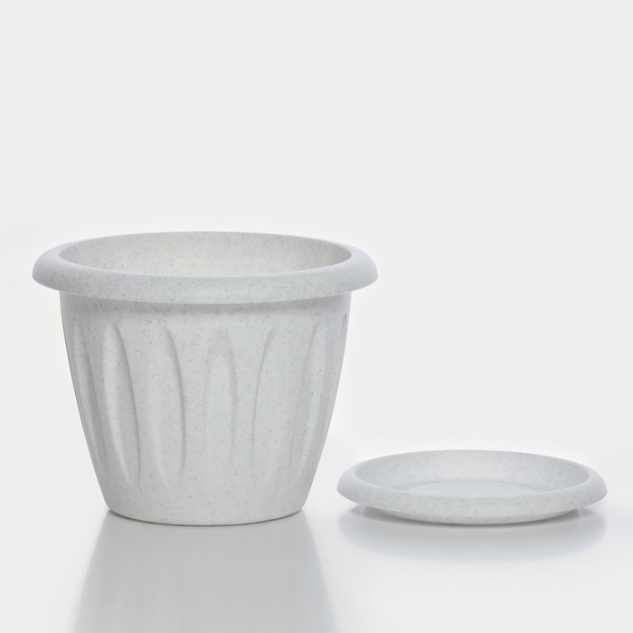 Горшок с поддоном «Фелиция», 1,8 л, цвет мраморный Горшок с поддоном «Фелиция», 1,8 л, цвет мраморный