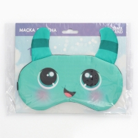 Маска для сна с ушками &laquo;Монстрик&raquo;, 19.3 х 15 см, цвет бирюзовый