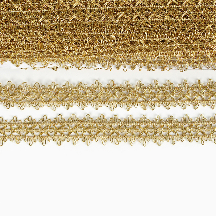 Тесьма цвет золото, ширина 2,6 см, в упаковке 25 метров