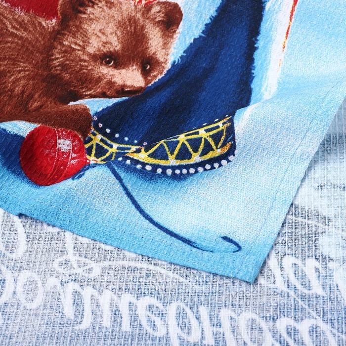 Набор полотенец "Доляна" Волшебного Нового года 35х60см-3шт.,100% хл, вафельное полотно