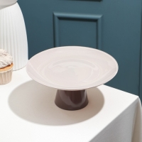 Блюдо на ножке &laquo;Капучино. Мокко&raquo;, стеклянное, d=21 см