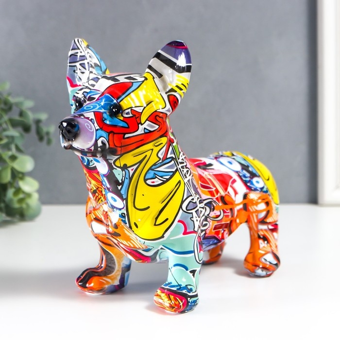 Сувенир полистоун Сувенир полистоун "Корги" граффити 19,5х10,5х25,5 см