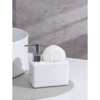 Дозатор для моющего средства с подставкой для губки SAVANNA &laquo;Природа&raquo;, 450 мл, цвет белый