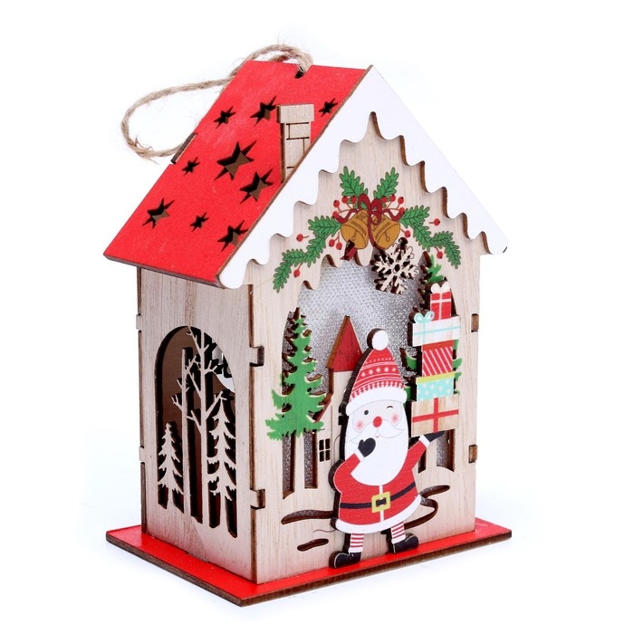 Новогодний декор с подсветкой &laquo;Дед Мороз с подарками&raquo; 9 &times; 6 &times; 12,5 см