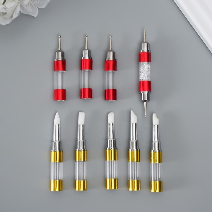 Инструмент для творчества набор 10 насадок пластик, металл, резина 2х12,5х29,5 см Инструмент для творчества набор 10 насадок пластик, металл, резина 2х12,5х29,5 см