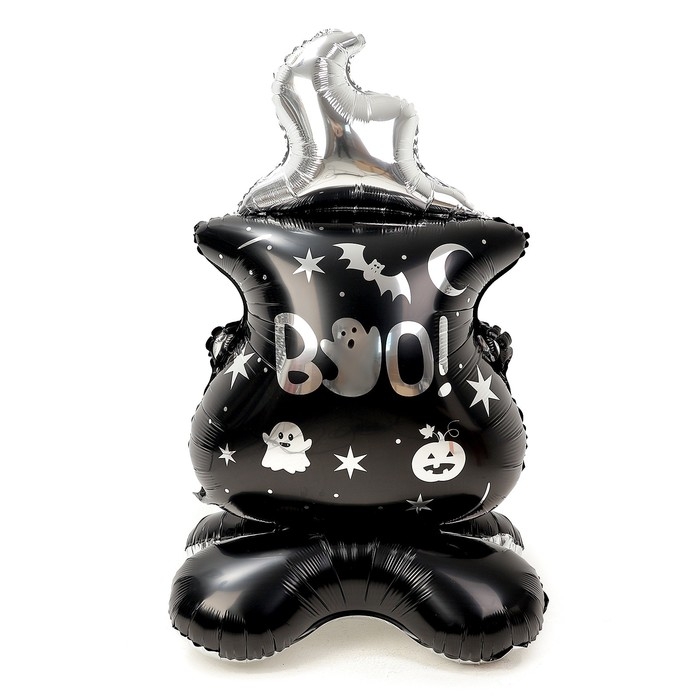 Шар фольгированный 58" &laquo;Чёрный ведьмин котёл&raquo;, на подставке, под воздух