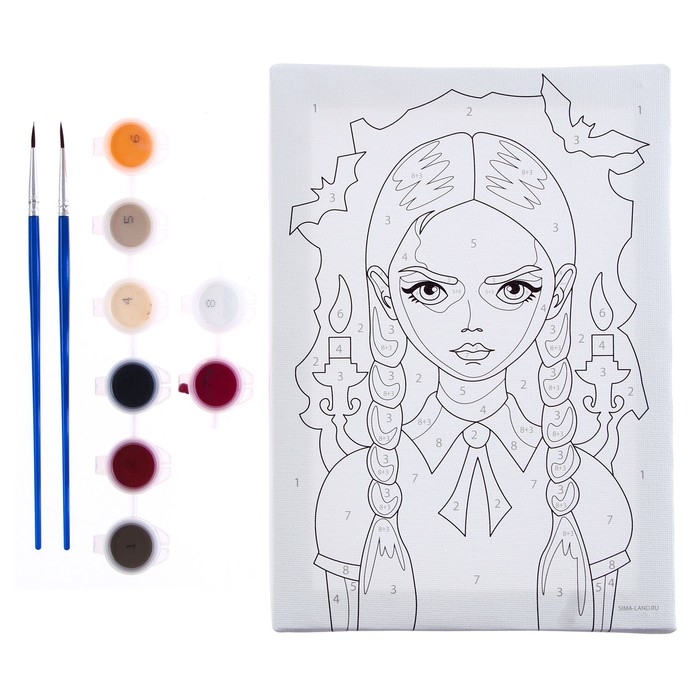 Хэллоуин. Картина по номерам для детей &laquo;Девочка со свечками&raquo;, 21 х 15 см