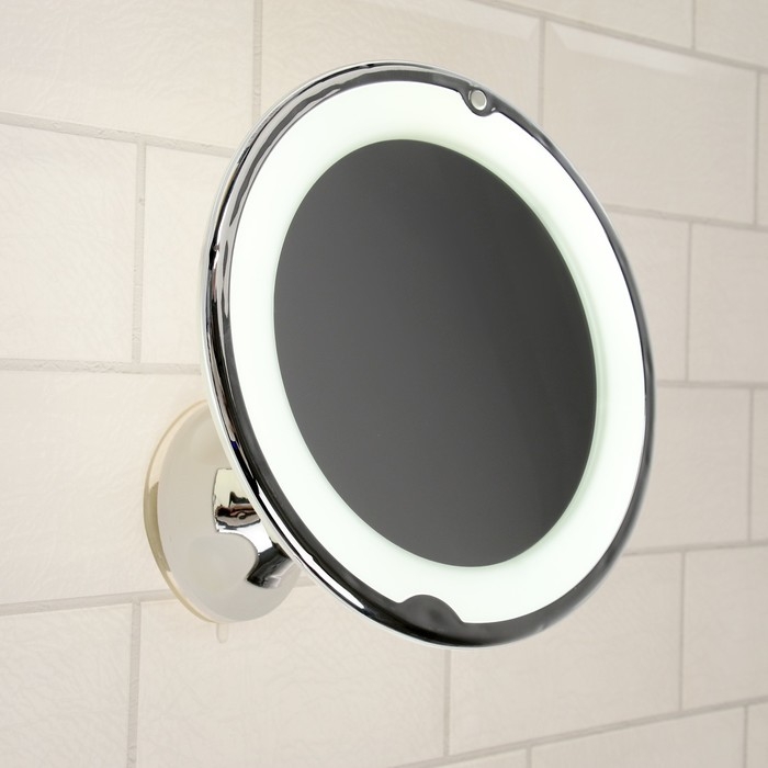 Зеркало Luazon KZ- 13, подсветка, настенное, 18 диодов, 3 режима свечения, от батареек 3*ААА