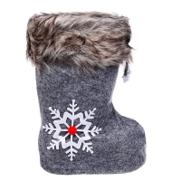 Конфетница &laquo;Сапожок&raquo;, снежинка, цвет серый