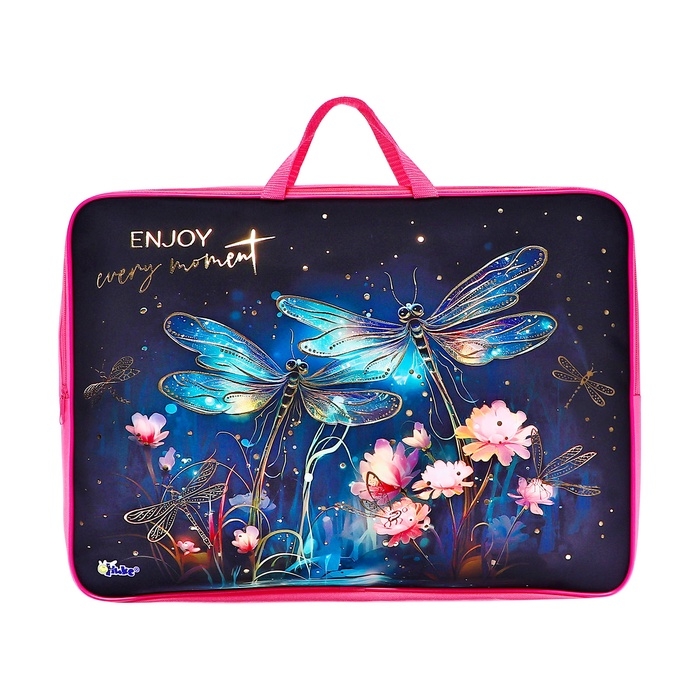 Папка А3 с ручками текстиль 75 мм 475*345 мм ПМД 3-22-4 дев Стрекозы (тесьма) фольга 72961 Папка А3 с ручками текстиль 75 мм 475*345 мм ПМД 3-22-4 дев Стрекозы (тесьма) фольга 72961