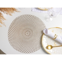 Салфетка сервировочная на стол &laquo;Роса&raquo;, 38&times;38 см, цвет золотой