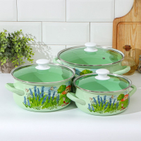 Набор кастрюль &laquo;Тоскана&raquo;, 3 предмета: 2 л, 3 л, 4 л, крышки, индукция