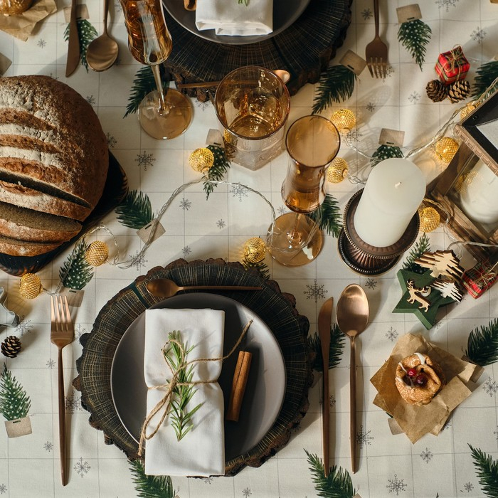 Скатерть новогодняя Этель Happy New Year 149х180см с ГМВО, 100% хлопок, 190г/м2 Скатерть новогодняя Этель Happy New Year 149х180см с ГМВО, 100% хлопок, 190г/м2