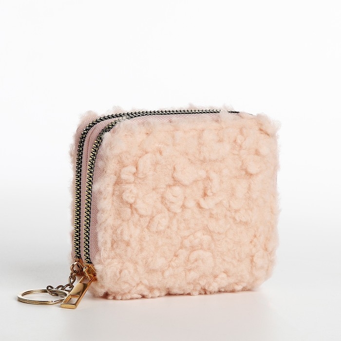 Кошелёк на молнии, цвет розовый