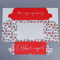 Коробка складная на 6 капкейков с окном &laquo;Хугге&raquo;, 25 х 17 х 10 см, Новый год