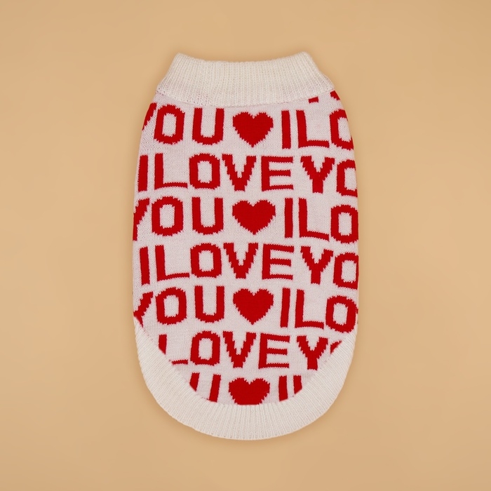 Свитер "ILOVEYOU", L (ДС 29, ОШ 29, ОГ 29-49 см)