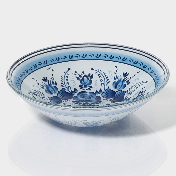 Салатник стеклянный Доляна «Синева», 600 мл, 18×4,5 см Салатник стеклянный Доляна «Синева», 600 мл, 18×4,5 см