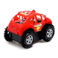 Джип-перевёртыш &laquo;Трюкач&raquo;, работает от батареек, цвет красный
