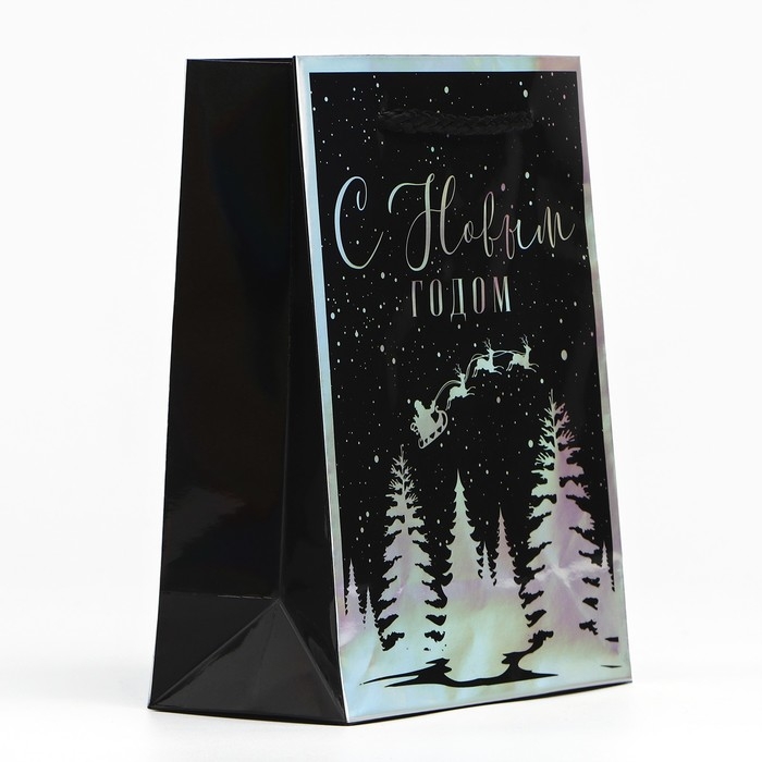 Пакет голографический вертикальный «Зимний лес», S 12 х 15 х 5.5 см , Новый год Пакет голографический вертикальный «Зимний лес», S 12 х 15 х 5.5 см , Новый год