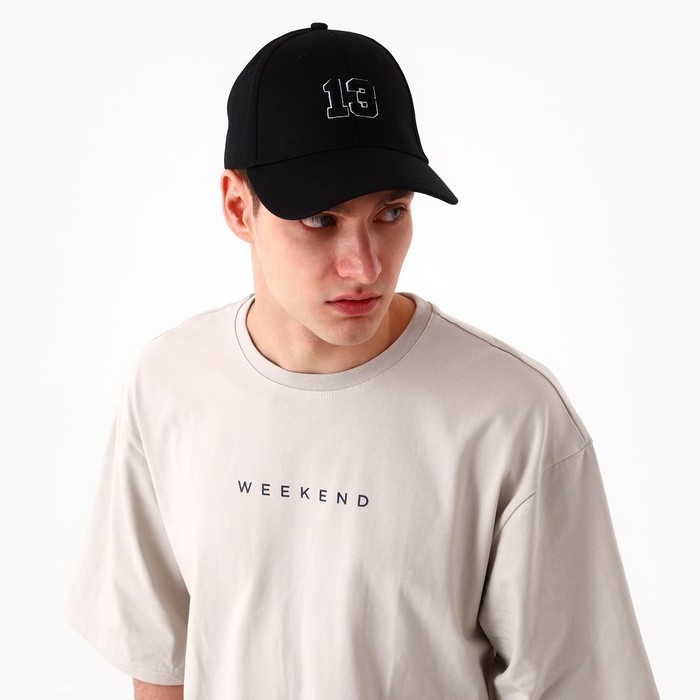 Кепка мужская «13», цвет чёрный, р-р 56 Кепка мужская «13», цвет чёрный, р-р 56